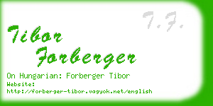 tibor forberger business card